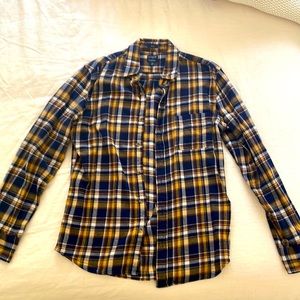 Medium J Crew Flannel Blue and Yellow